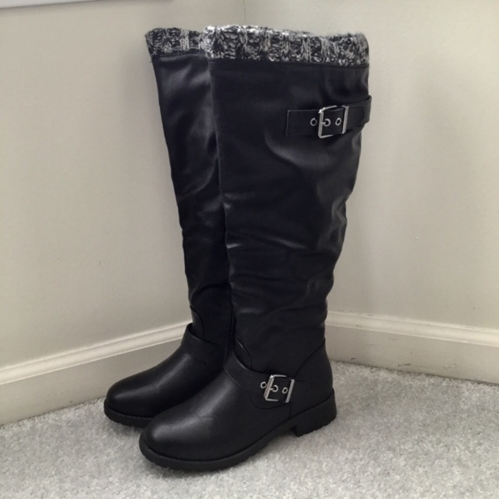 Black Knee High Boots